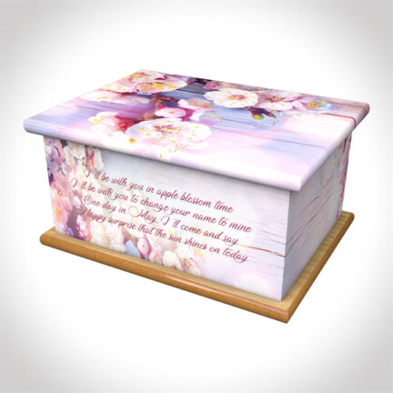 I'll be with you in apple blossom time ashes casket