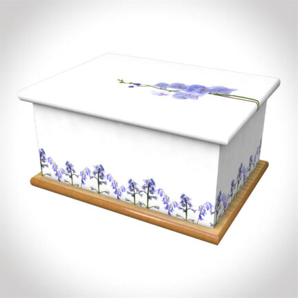Bluebell and Orchid ashes casket