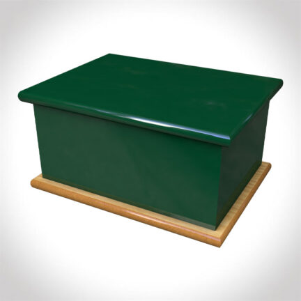 British racing green adult ashes casket