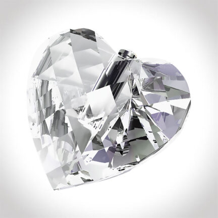 silver crystal heart keepsake