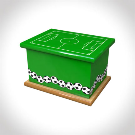 Football pitch child ashes casket