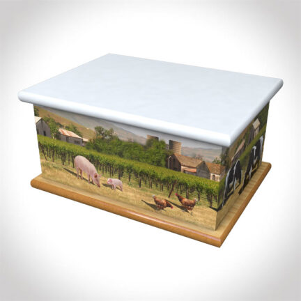 down on the farm adult ashes casket