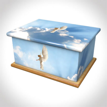 heavenly angel adult ashes casket