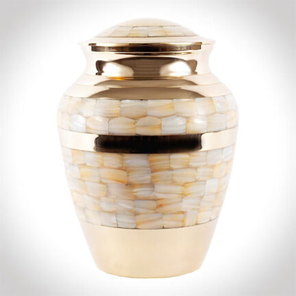 Grand Gold and Mother of Pearl traditional urn