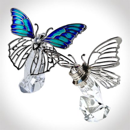 Silver crystal butterflies keepsakes