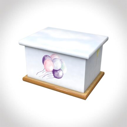 balloons blue child ashes casket