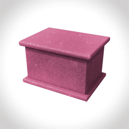 rose pink glitter child ashes casket