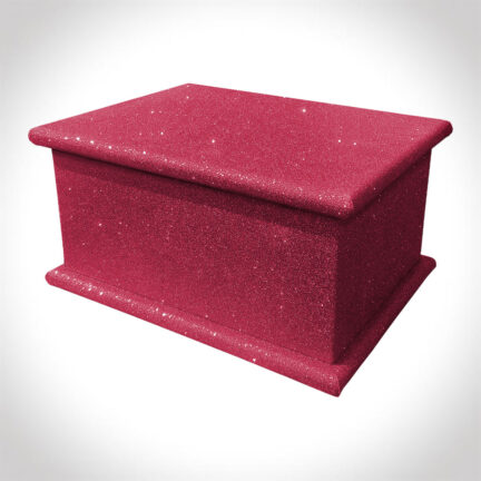 burgundy glitter adult ashes casket