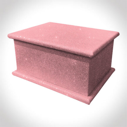 disco pink glitter adult ashes casket