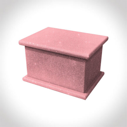 disco pink glitter child ashes casket