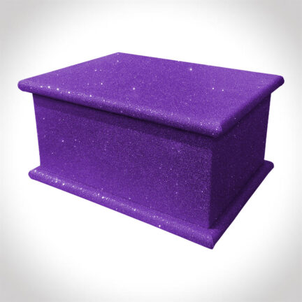 purple glitter adult ashes casket
