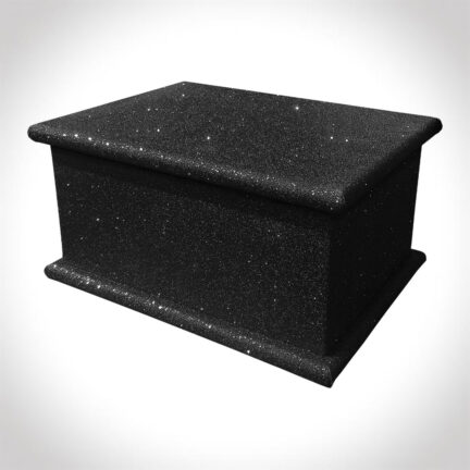 black glitter adult ashes casket