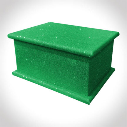green glitter adult ashes casket