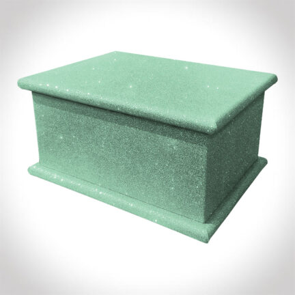 disco green glitter adult ashes casket