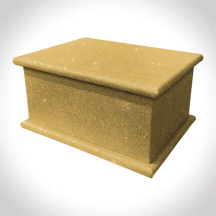 gold glitter adult ashes casket