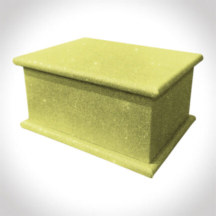 disco yellow glitter adult ashes casket