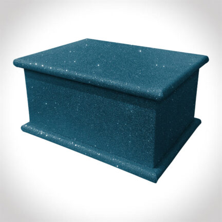 midnight blue glitter adult ashes casket