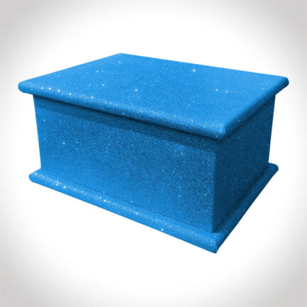 blue glitter adult ashes casket