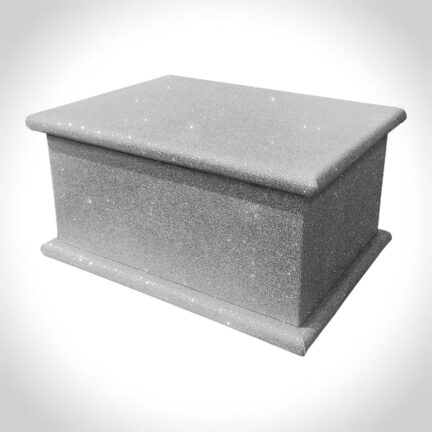 silver glitter adult ashes casket