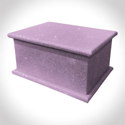 lilac glitter adult ashes casket
