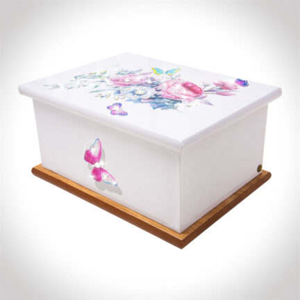 crystal butterfly rose ashes casket