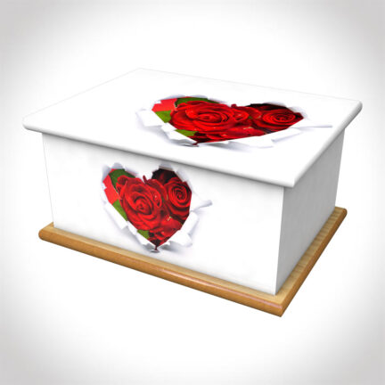 Rose heart adult ashes casket
