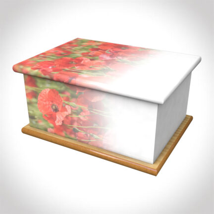 blushing poppy adult ashes casket